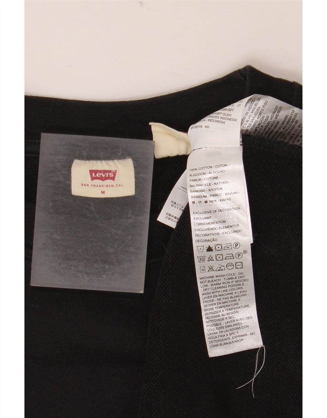Felpa da donna LEVI'S UK 14 cotone nero medio