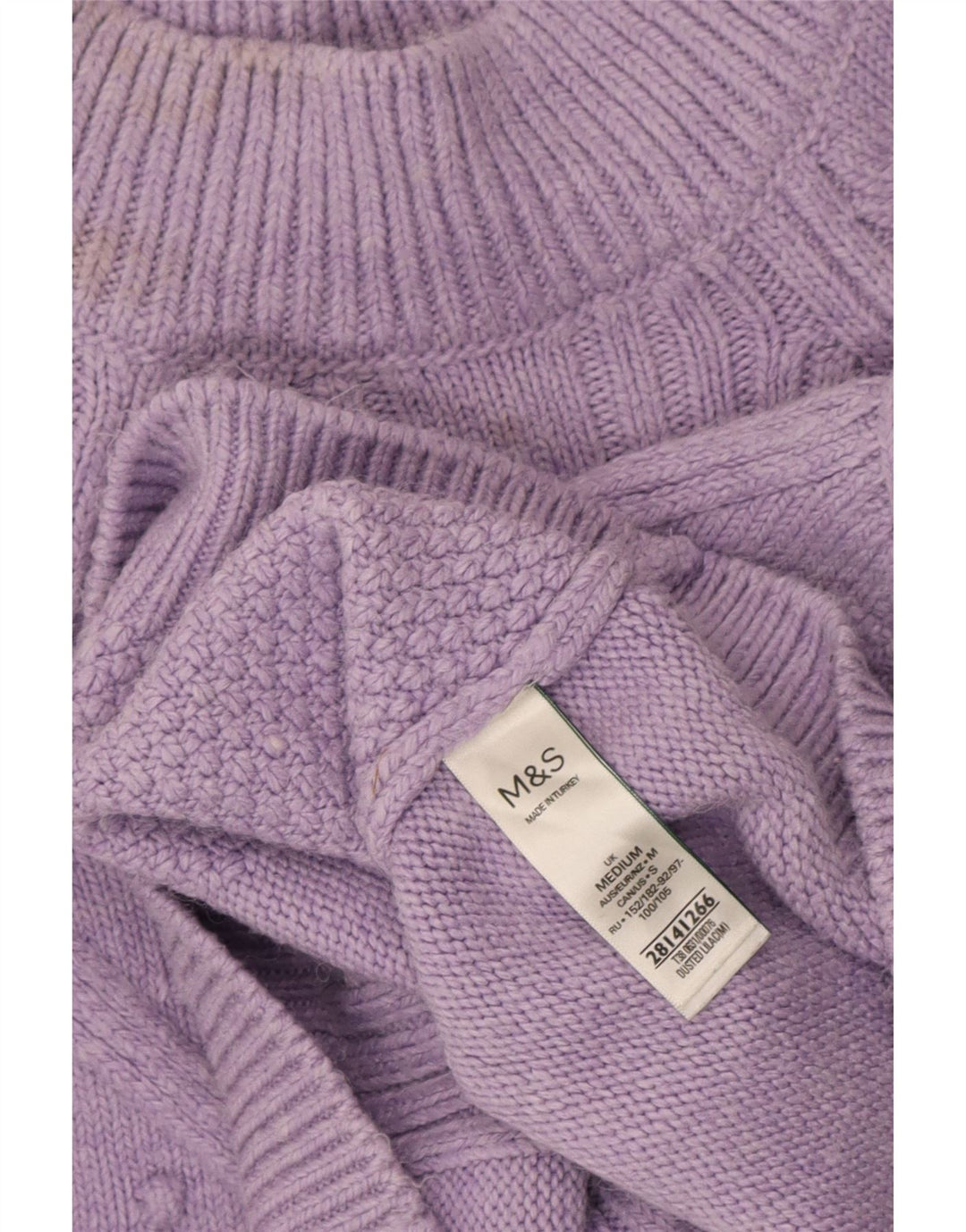 Maglione maglione a collo alto da donna Marks & Spencer UK 14 Viola medio