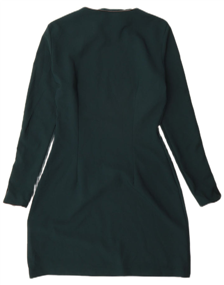 Abito tubino a maniche lunghe da donna Zara UK 10 piccolo verde poliestere