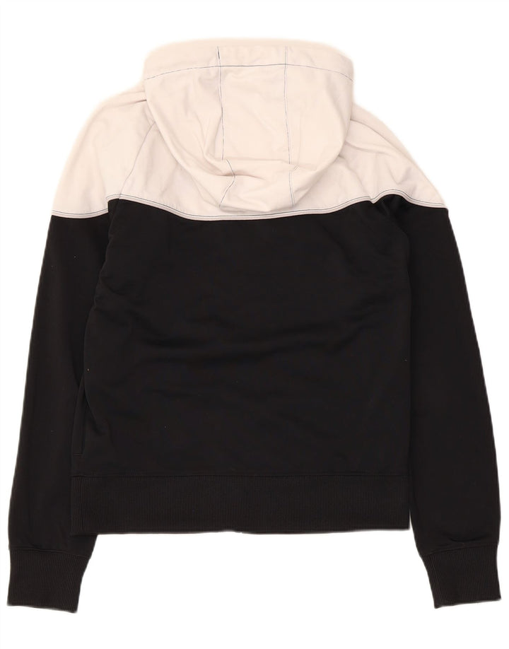 NIKE Womens Zip Hoodie Sweater UK 10 Small White Colourblock Polyester
