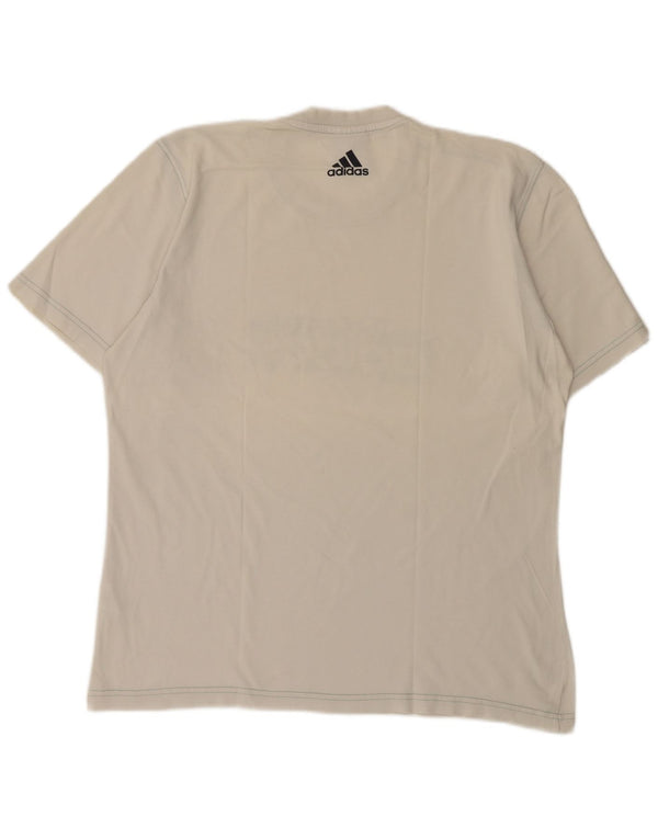 T-shirt grafica da uomo Adidas Top in cotone bianco medio