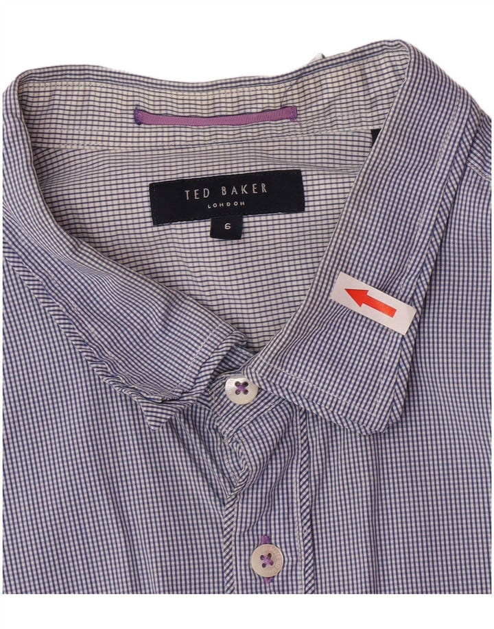 Camicia da uomo Ted Baker taglia 6 2XL blu navy a quadri