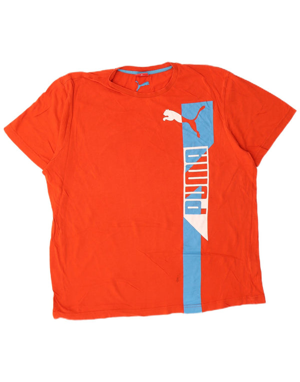T-shirt grafica da uomo PUMA Top XL in cotone arancione