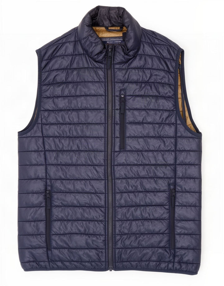 Gilet imbottito da uomo J. Crew UK 36 piccolo in nylon blu navy