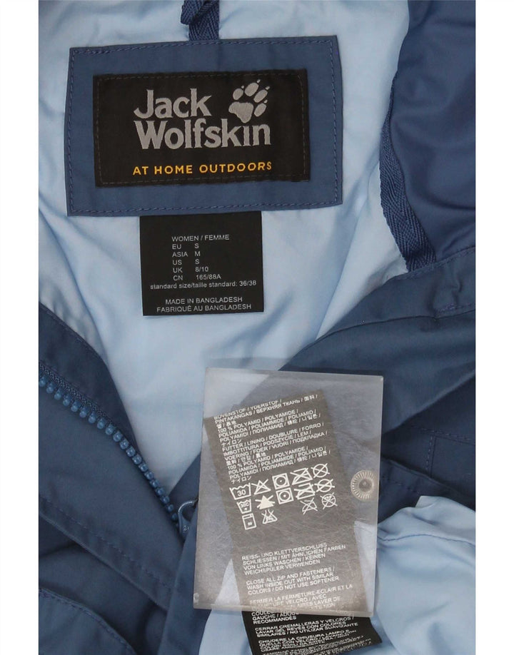 Impermeabile oversize con cappuccio da donna Jack Wolfskin UK 8/10 Small Blu Poliammide