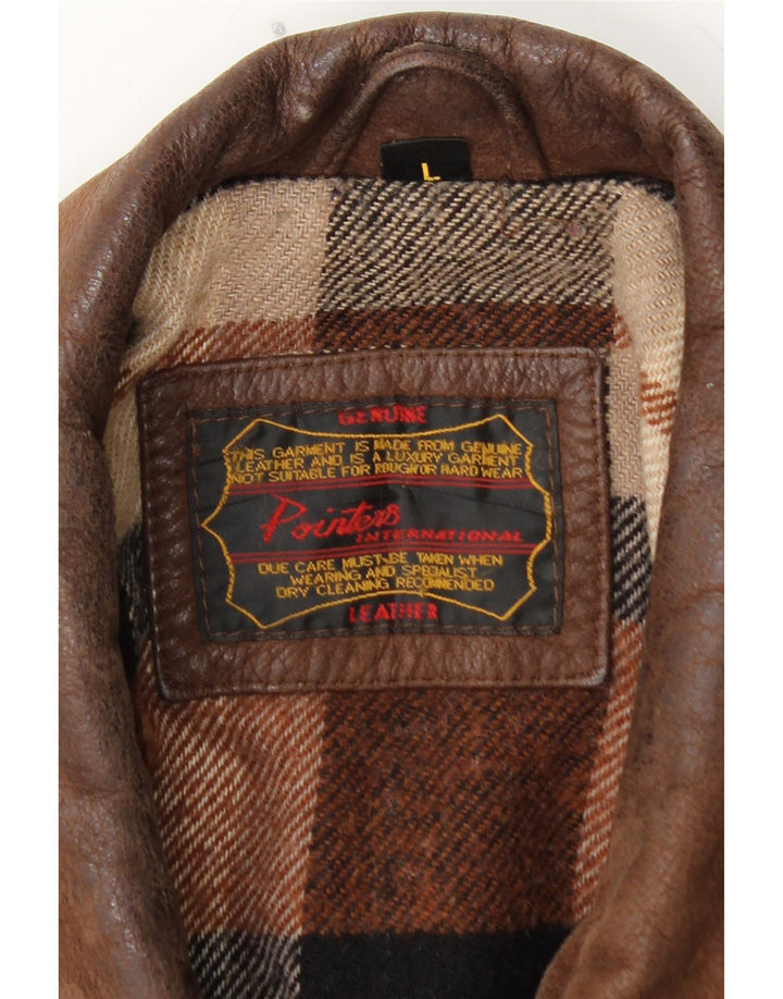 POINTERS Giacca in pelle da uomo UK 40 Grande pelle marrone