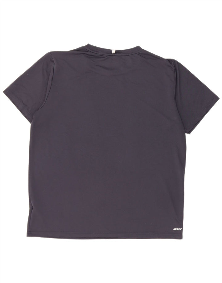T-shirt da uomo New Balance Top Large in poliestere blu navy