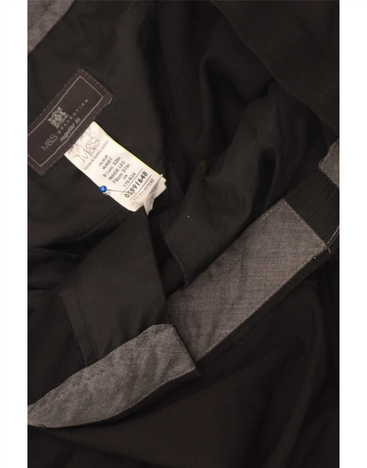 Pantaloni da abito dritti da uomo Marks & Spencer vestibilità regolare W32 L31 neri