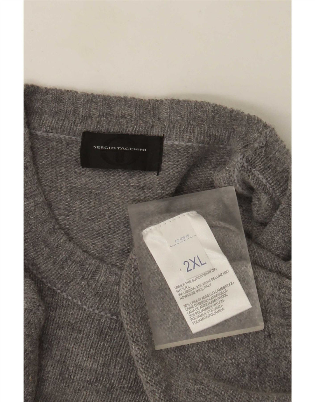 Maglione maglione girocollo da uomo Sergio Tacchini 2XL lana grigia