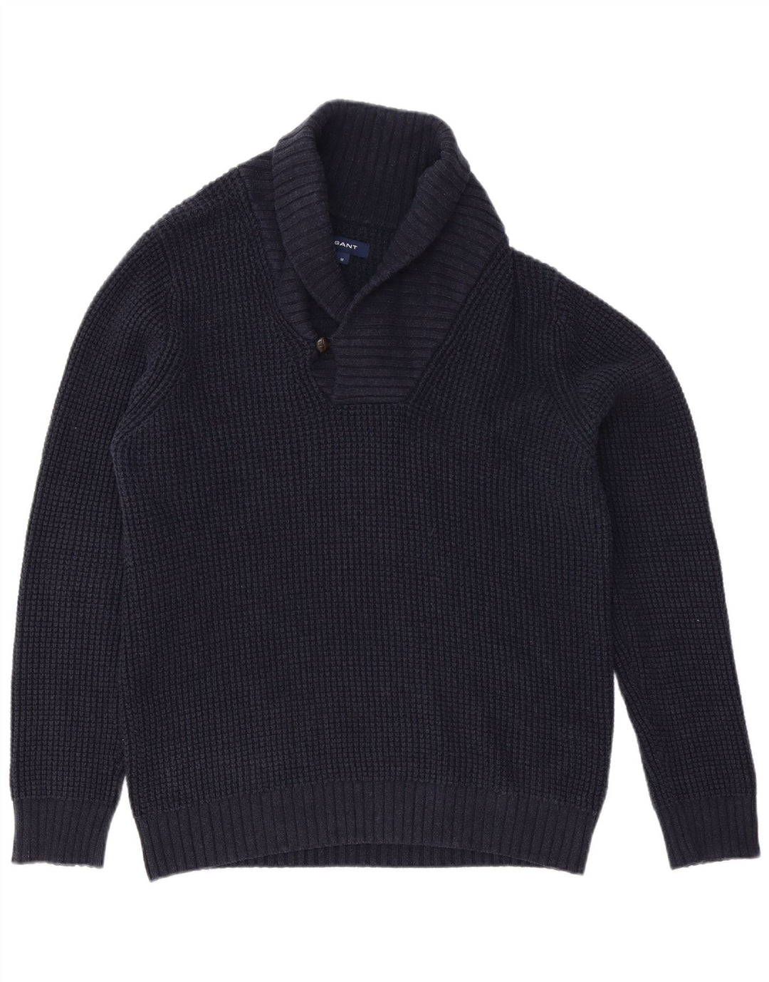 Gant Maglione da uomo con collo a scialle in cotone medio blu navy