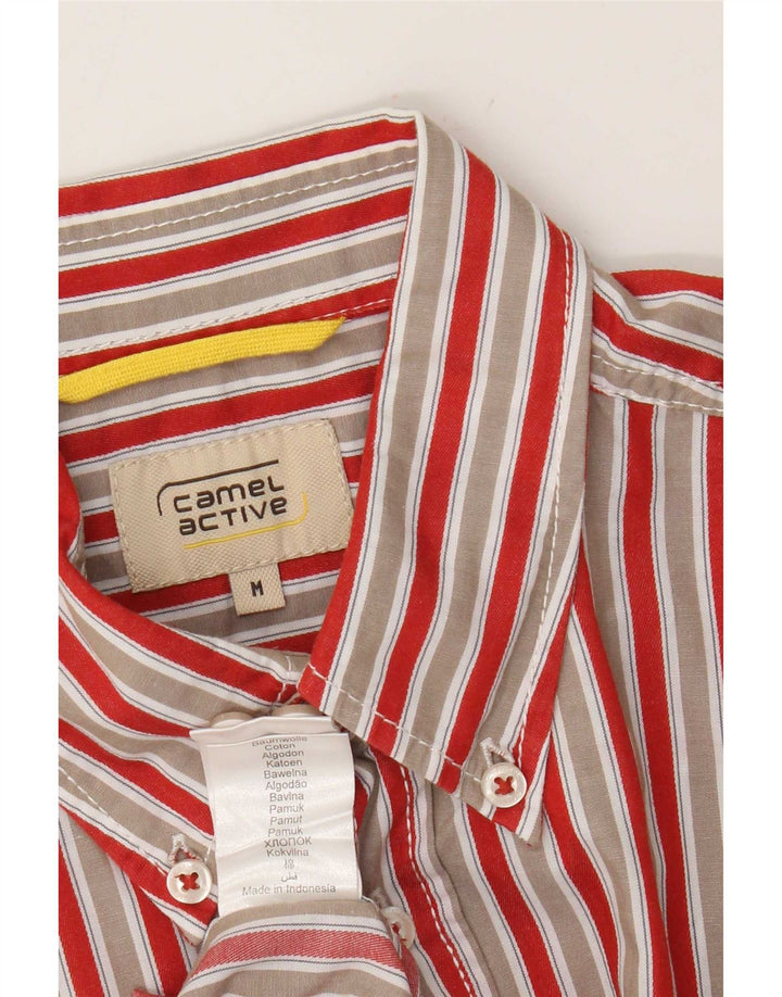 Camicia a maniche corte da uomo Camel Active in cotone a righe rosse medie