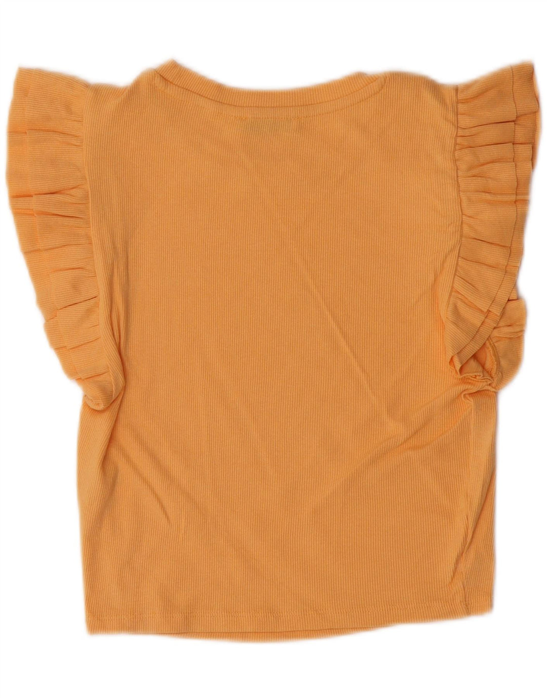 ZARA Womens Crop Blouse Top UK 14 Large Orange Cotton Vintage Zara and Second-Hand Zara from Messina Hembry 