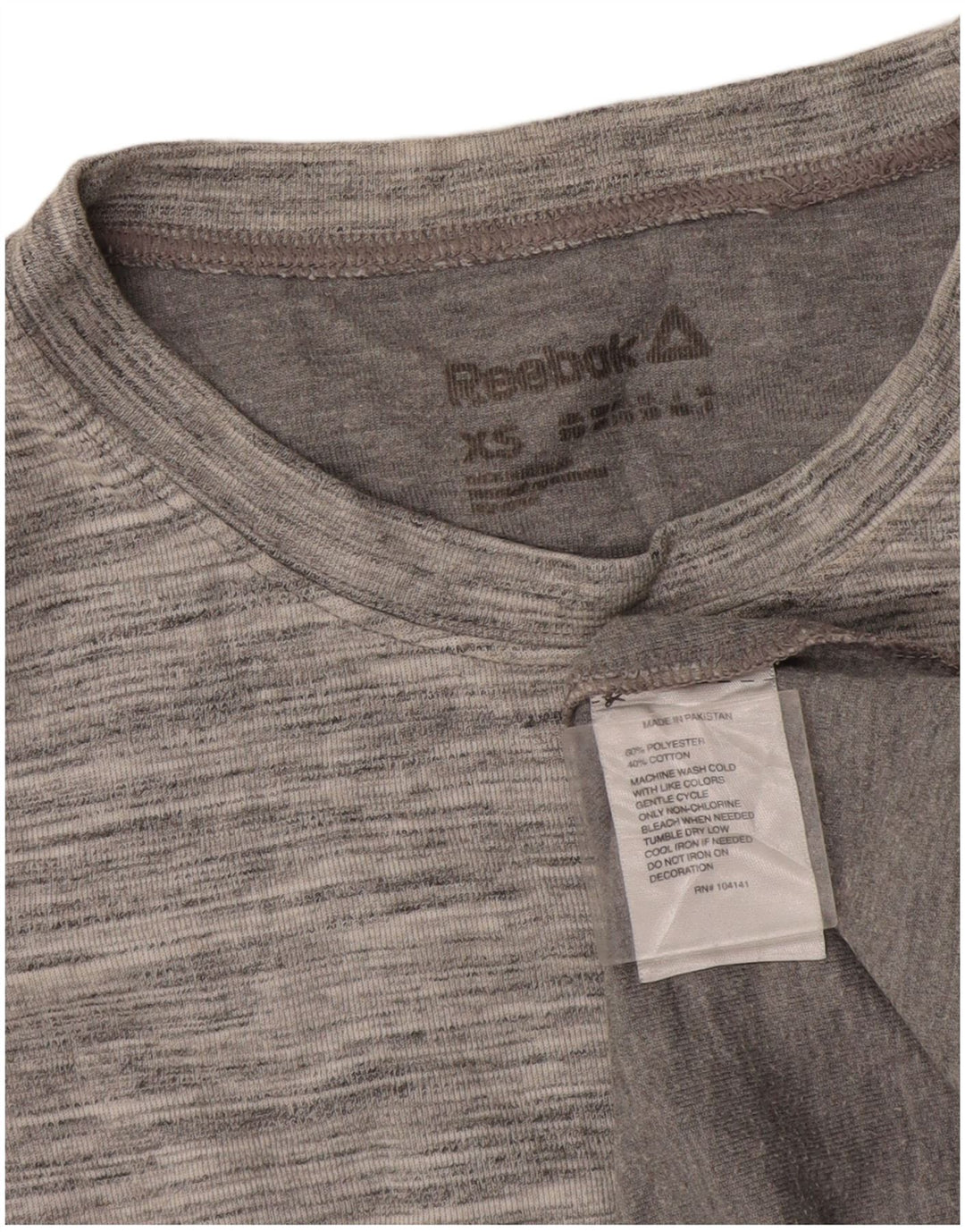 Top Reebok da donna a maniche lunghe UK 6 XS poliestere chiazzato grigio