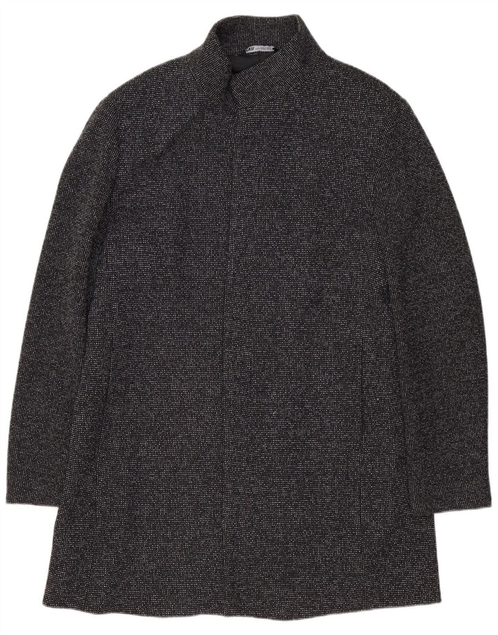Soprabito aperto da uomo Zara UK 44 2XL Poliestere chiazzato grigio