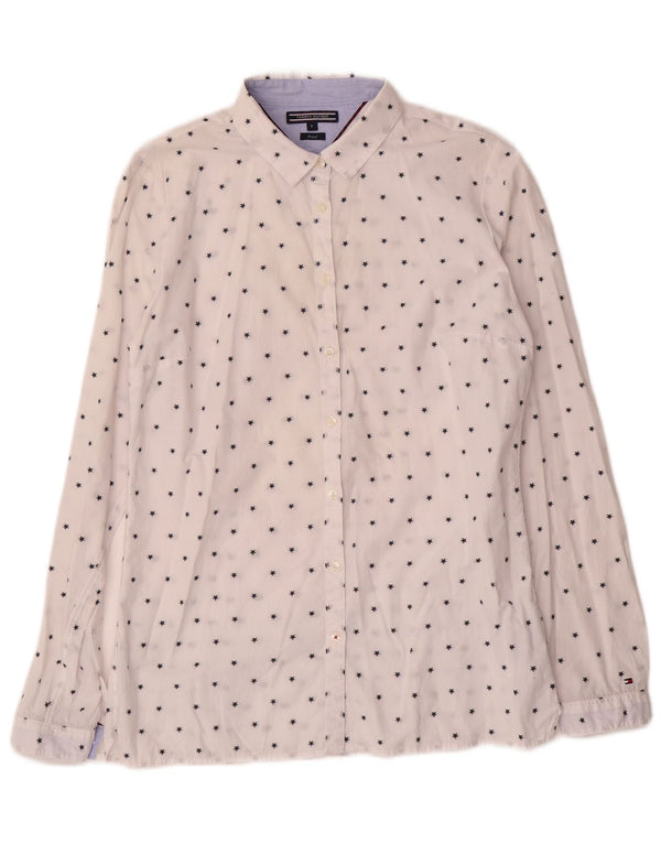 Camicia da donna Tommy Hilfiger US 8 cotone maculato bianco medio