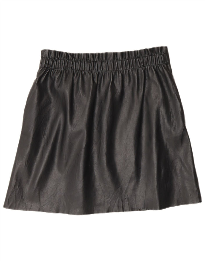 Minigonna Zara da donna in ecopelle media W28 poliestere nero