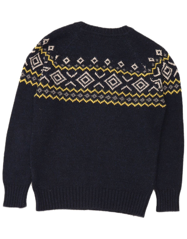 Maglione maglione girocollo da uomo Superdry Acrilico Fair Isle blu navy medio