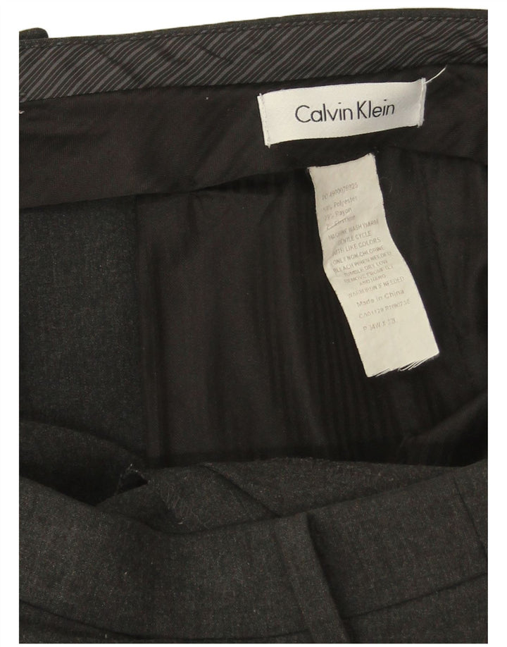 Pantaloni da abito dritti da uomo Calvin Klein W34 L29 poliestere grigio