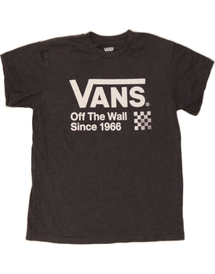 VANS Boys Graphic T-Shirt Top 10-11 Years Medium Grey Vintage Vans and Second-Hand Vans from Messina Hembry 
