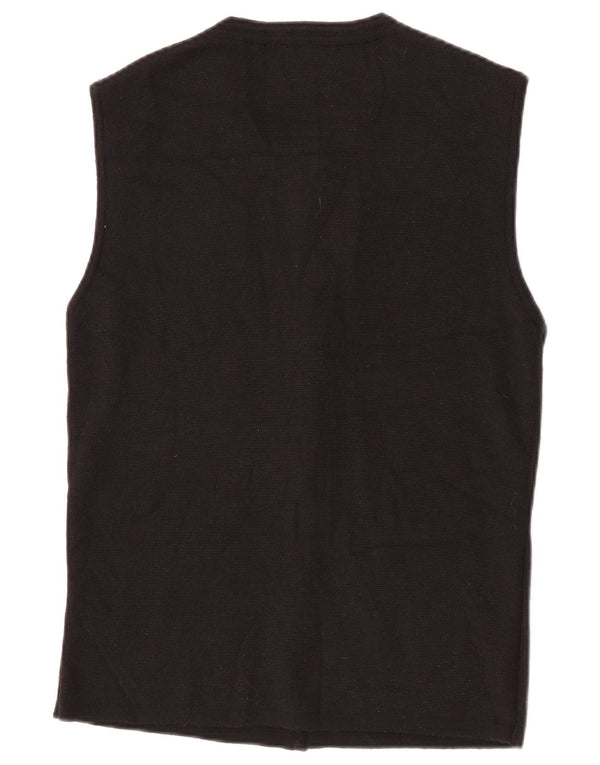 Maglione cardigan senza maniche da donna Zara UK 14 grande acrilico nero