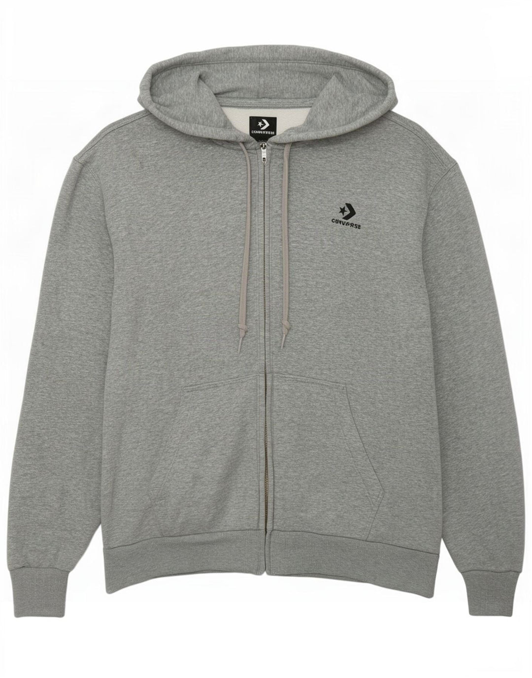 Maglione con cappuccio e zip da donna Converse UK 14 Cotone chiazzato grigio medio