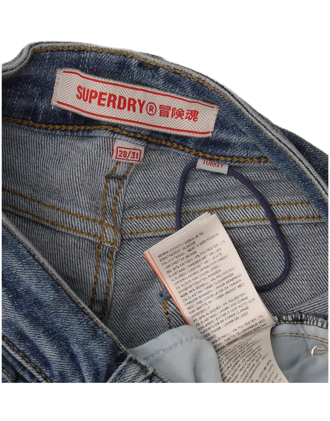 Jeans Bootcut da donna Superdry W28 L31 cotone blu