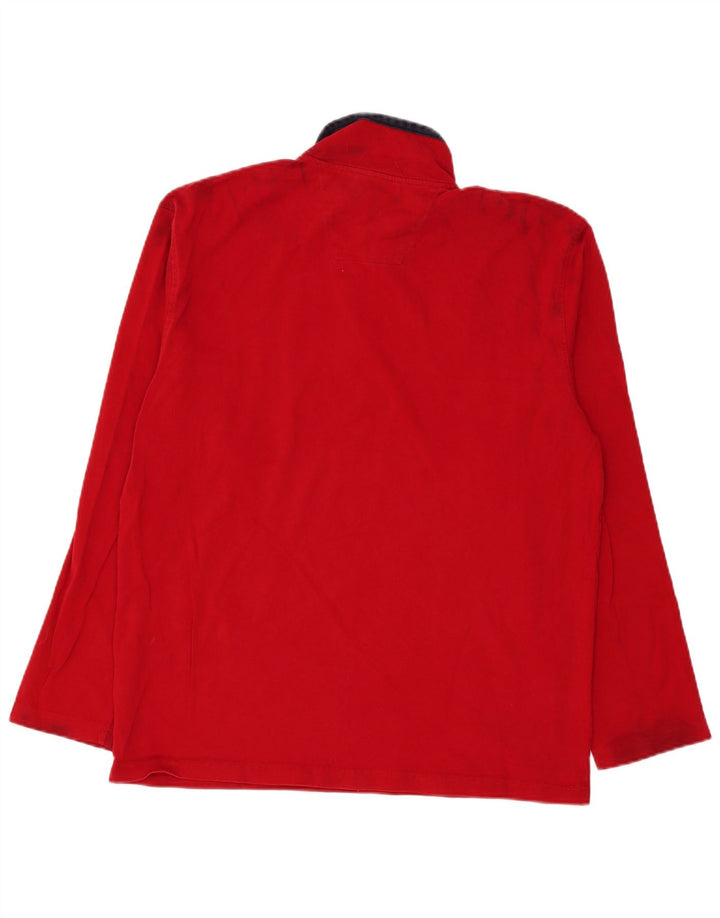 Nautica Top da uomo con zip e collo a maniche lunghe, grande, colore rosso
