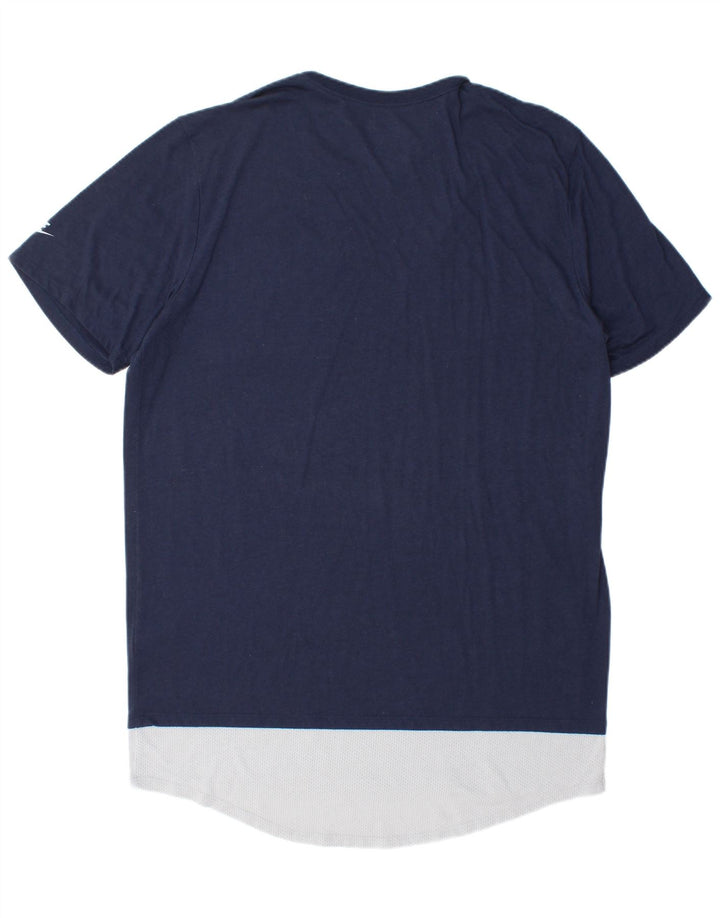 T-shirt Nike da uomo dal taglio atletico, XL, in poliestere color block blu navy
