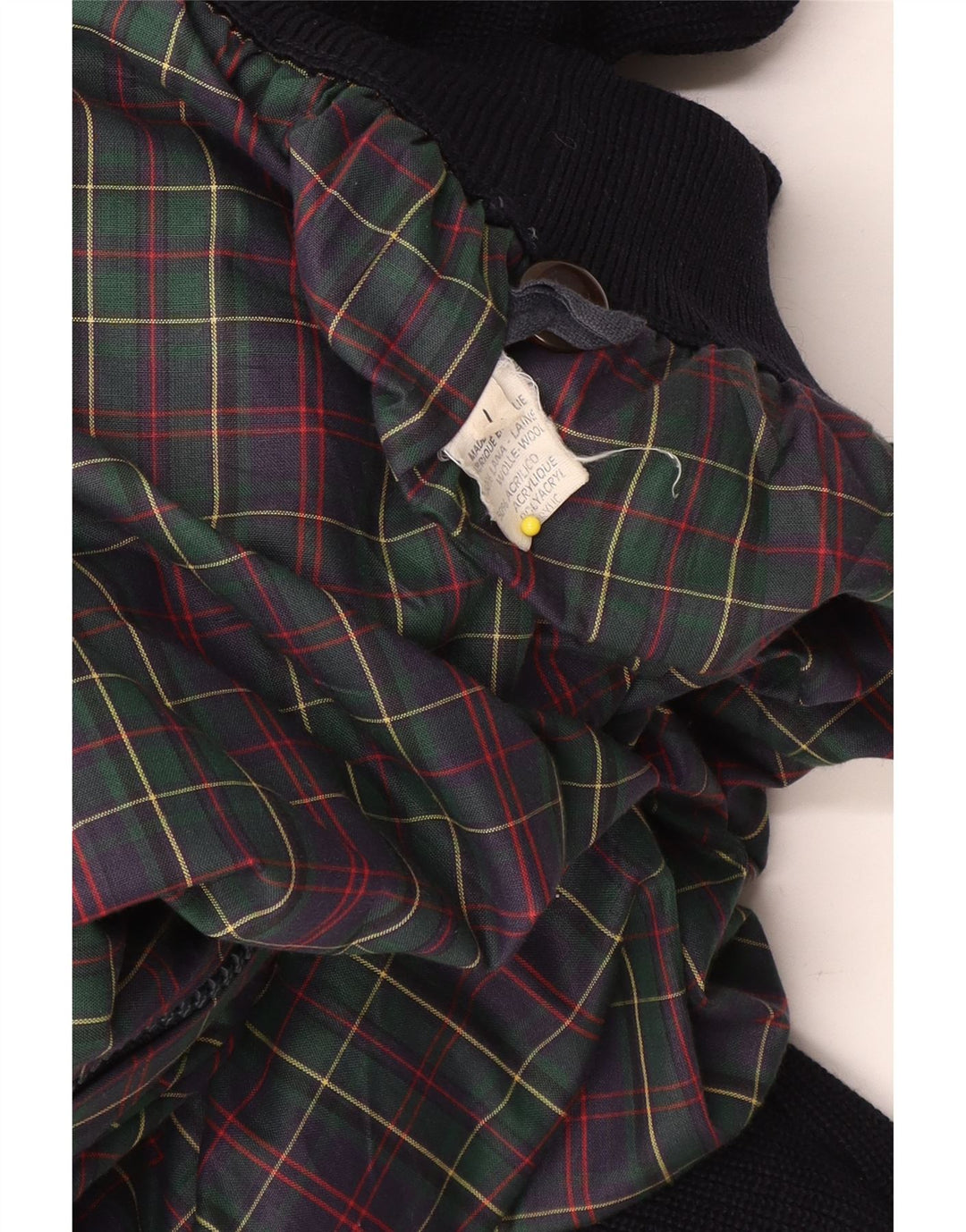 Giubbotto bomber lavorato a maglia da uomo vintage UK 40 grande lana nera