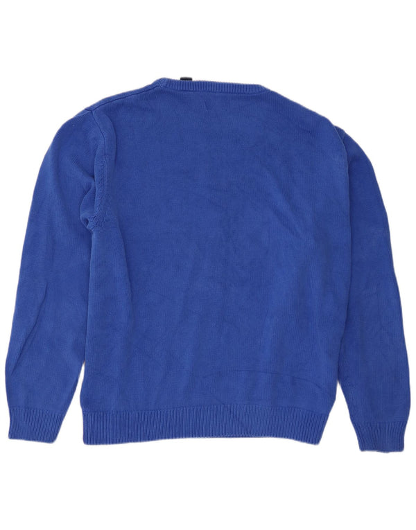 Maglione maglione con scollo a barca da uomo Chaps 2XL cotone blu
