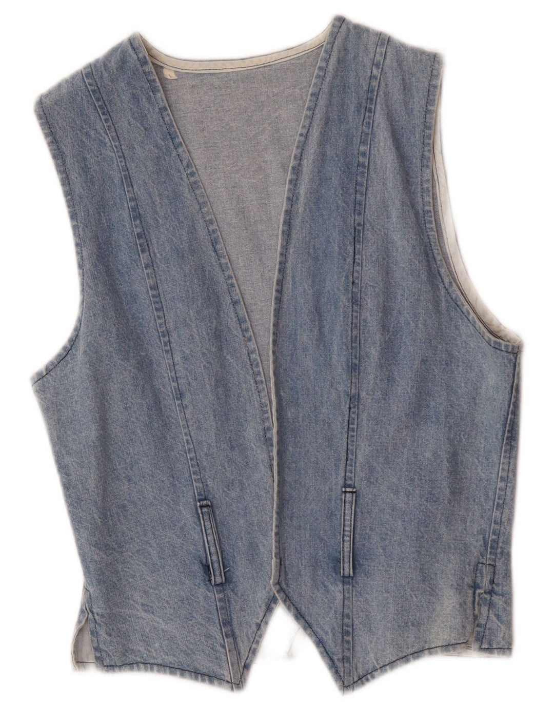 Gilet in denim vintage da donna UK 14 grande blu