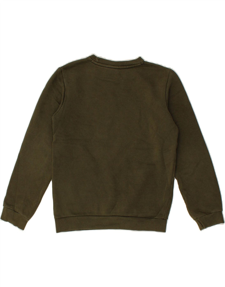 PUMA Boys Graphic Sweatshirt Jumper 11-12 Years Large Khaki Cotton Vintage Puma and Second-Hand Puma from Messina Hembry 