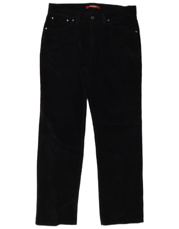 Pantaloni dritti da uomo in velluto a coste Carrera W34 L31 cotone nero
