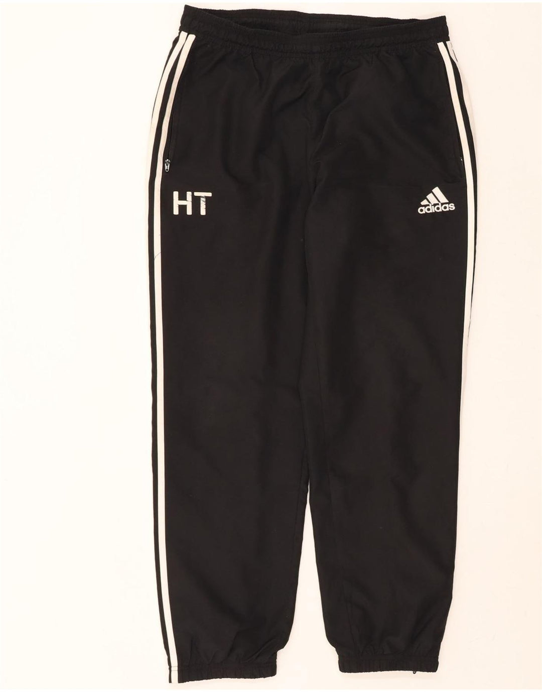 ADIDAS Mens Graphic Tracksuit Trousers Joggers Large Black Polyester Vintage Adidas and Second-Hand Adidas from Messina Hembry 
