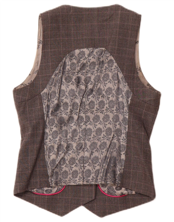 Gilet doppiopetto da donna TED BAKER taglia 2 piccolo in lana a quadri grigi