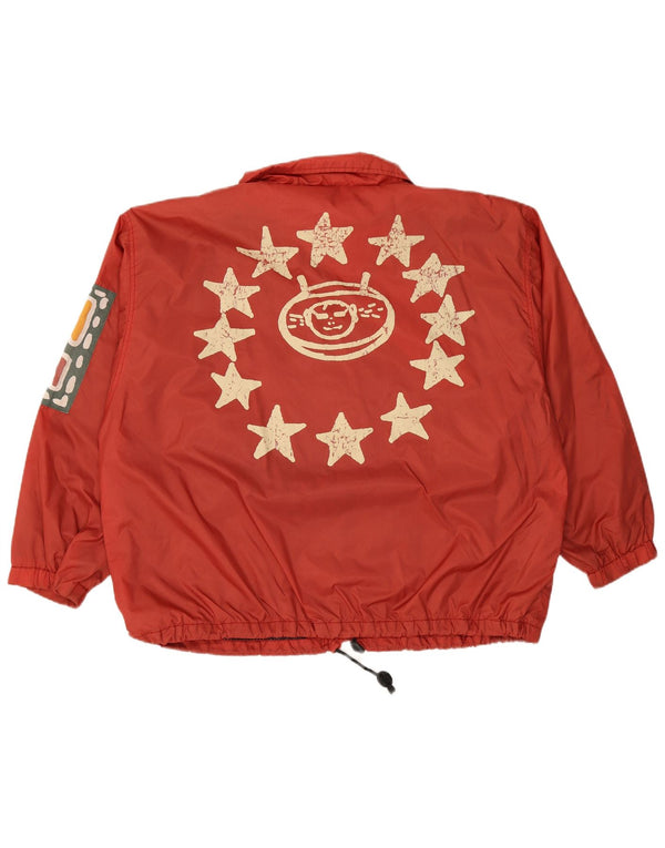 Giacca antipioggia grafica da uomo VINTAGE UK 44 2XL nylon rosso