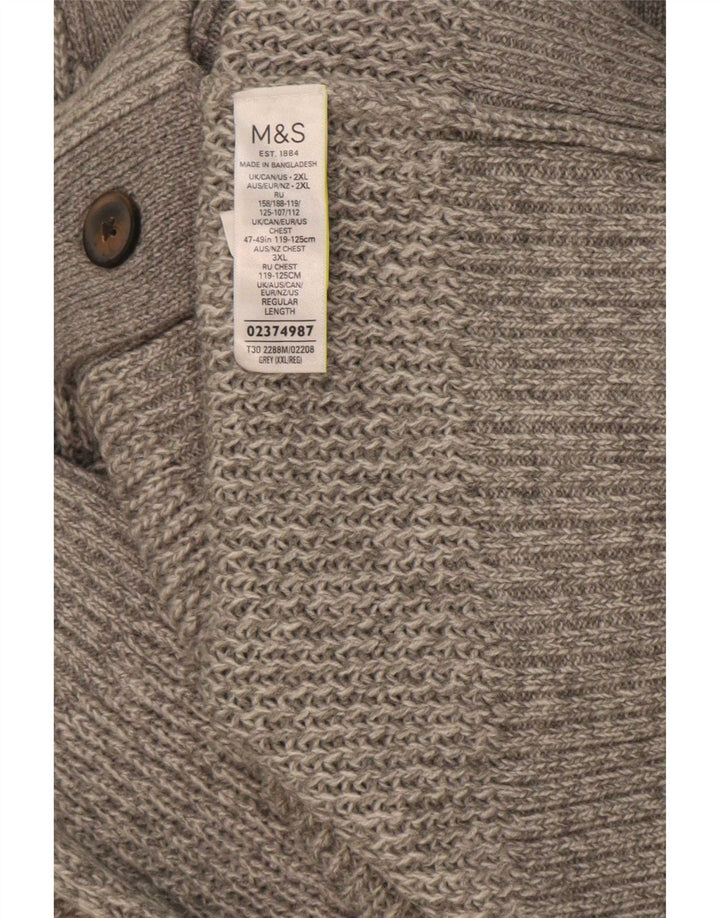 Maglione cardigan da uomo Marks & Spencer 2XL grigio acrilico