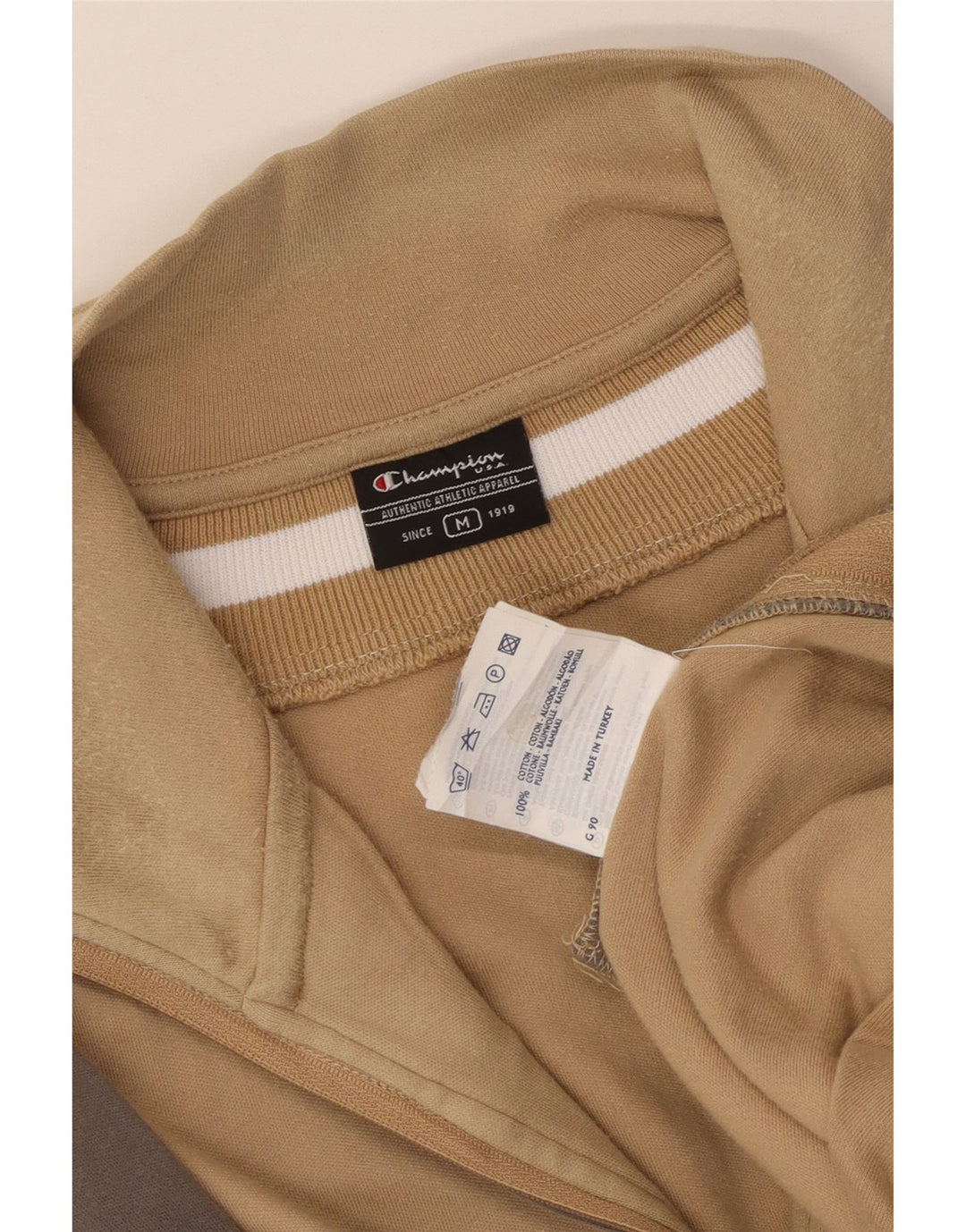 Felpa da donna Champion con zip e collo, maglione, UK 14, color block beige medio