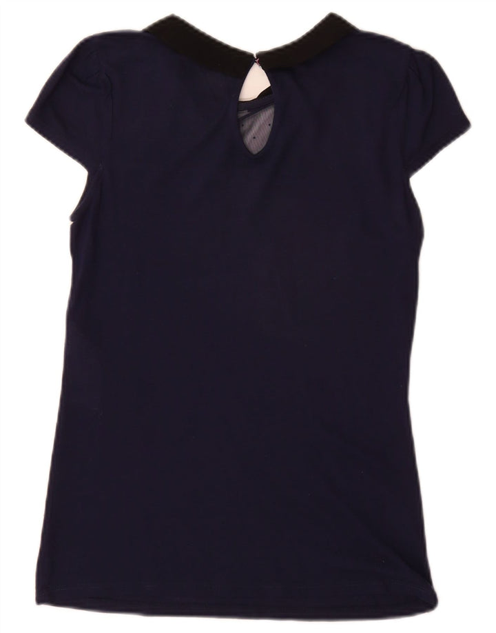 Naf Naf Camicetta da donna Top UK 10 Small Blu navy Colourblock Modal