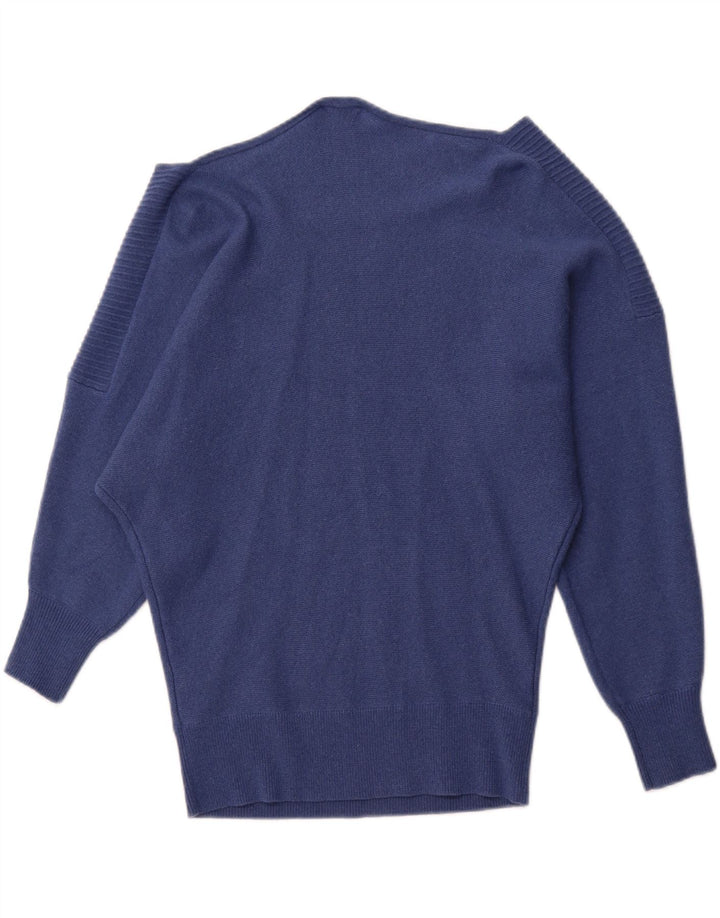 Maglione REISS da donna oversize con scollo a barca UK 10 piccolo blu