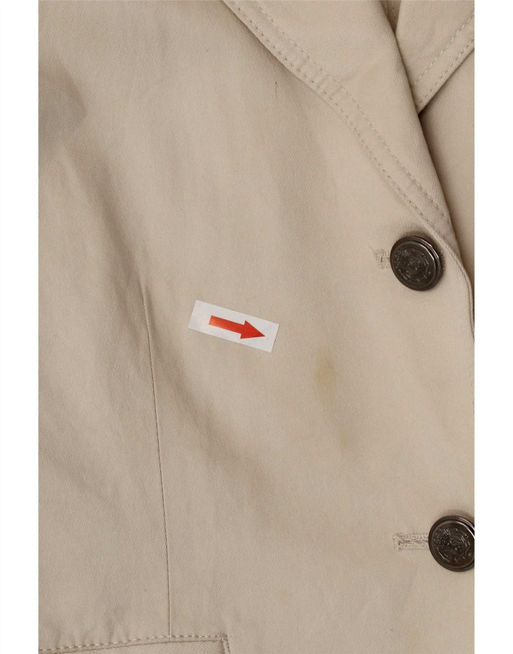Massimo Dutti Giacca blazer a 2 bottoni da donna UK 12 Cotone beige medio