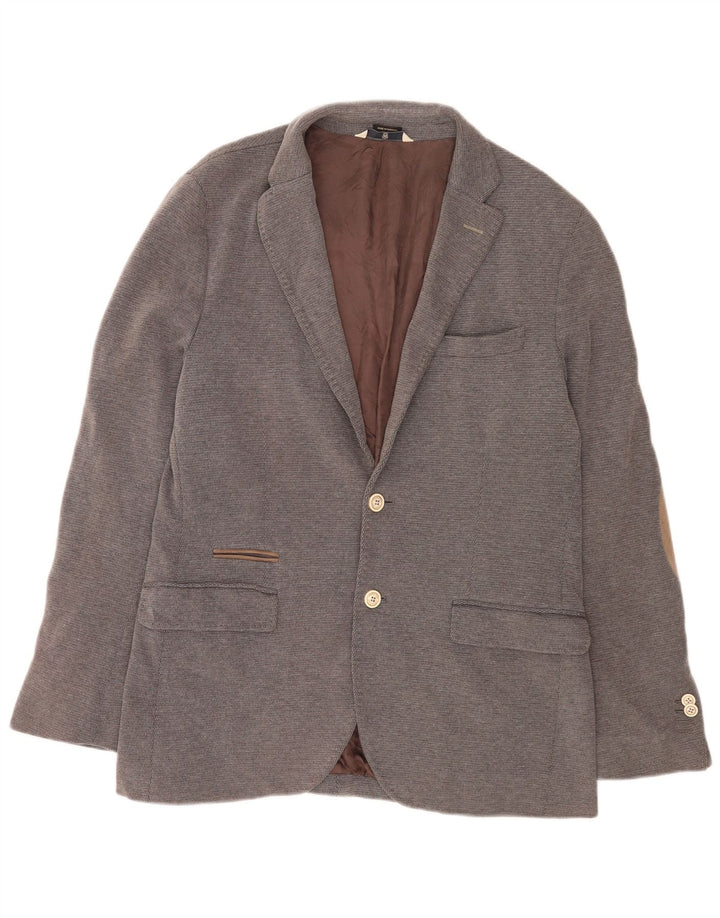 Giacca blazer da uomo a 2 bottoni Massimo Dutti EU 52 grande cotone grigio