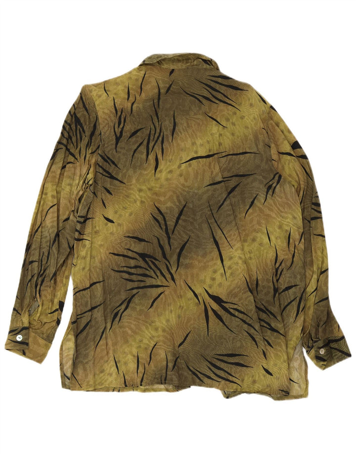 Camicetta da donna vintage EU 40 Cupro con stampa animalier kaki medio