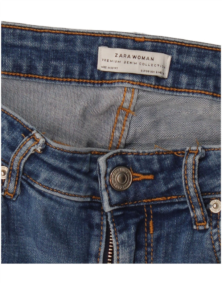 Jeans slim invecchiati ZARA da donna EU 38 piccoli W28 L28 blu