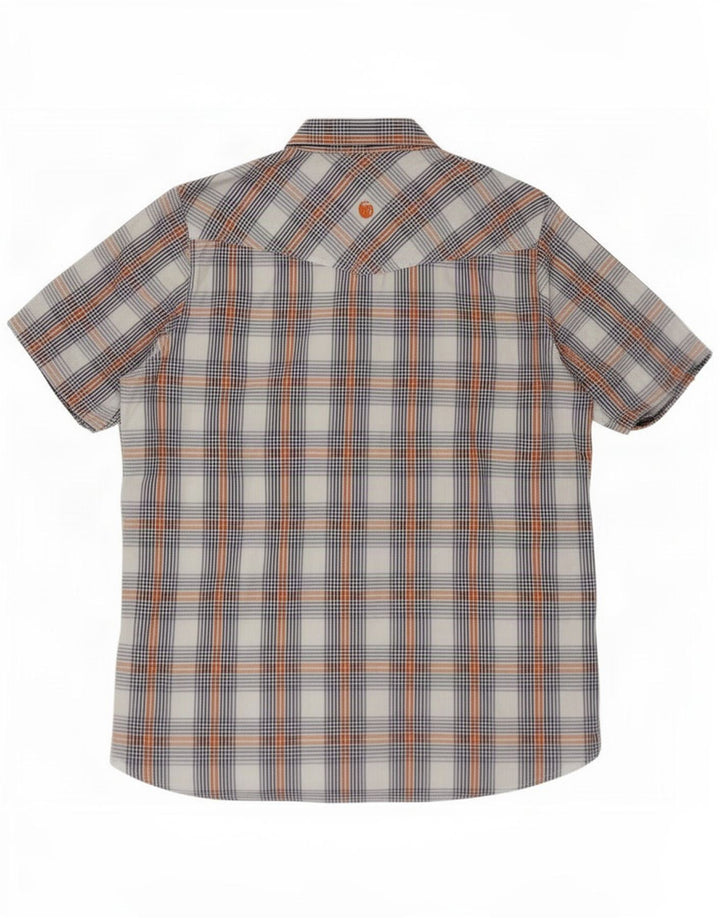 Camicia a maniche corte da uomo Fat Face XL in cotone a quadri multicolore