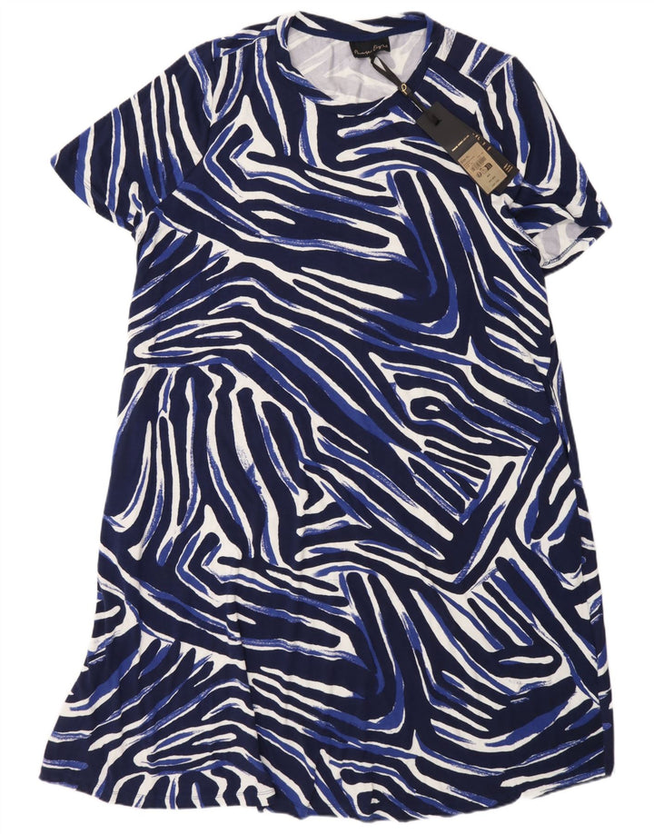 Abito a trapezio da donna Phase Eight UK 18 XL Viscosa geometrica blu