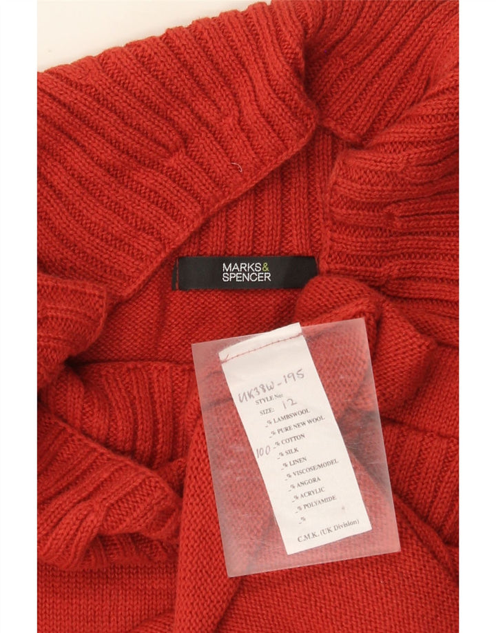 Maglione da donna Marks & Spencer corto con scollo a barca UK 12 rosso medio