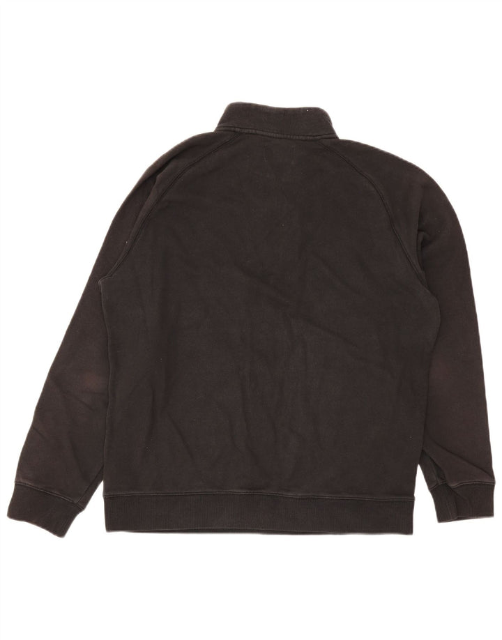 Felpa da uomo con collo con zip Farah, maglione XL, cotone nero