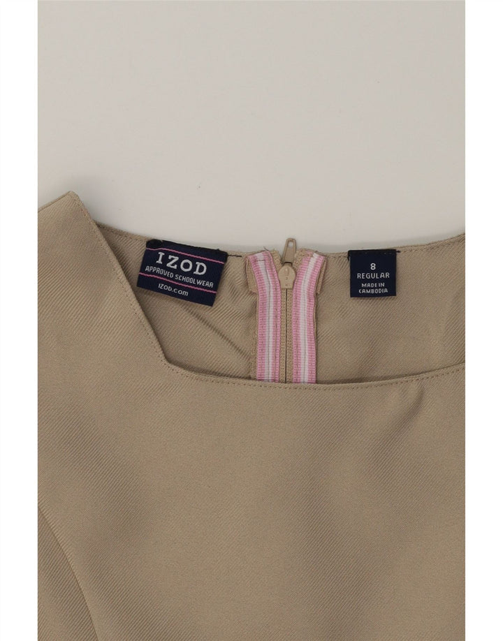 IZOD Womens Sleeveless A-Line Dress US 8 Medium Beige Polyester Vintage Izod and Second-Hand Izod from Messina Hembry 