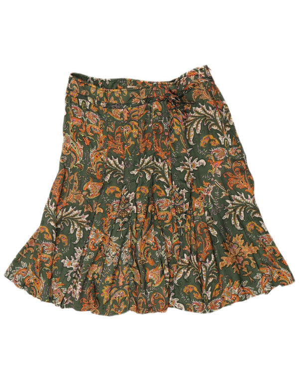 Gonna a pieghe da donna Henry Cottons IT 44 media W30 verde Paisley